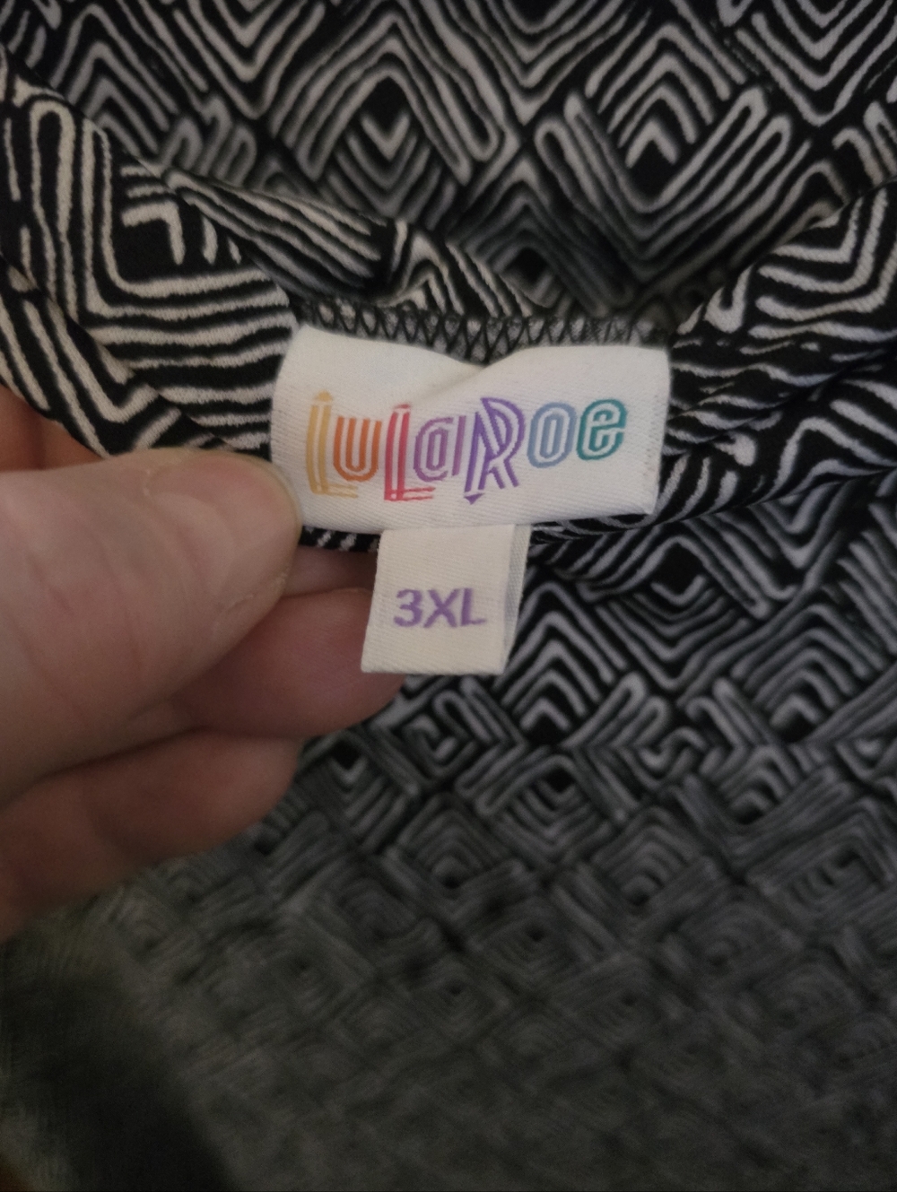 NWT - LuLaRoe Black & White Geometric Maxi Skirt 3x - Picture 2 of 3